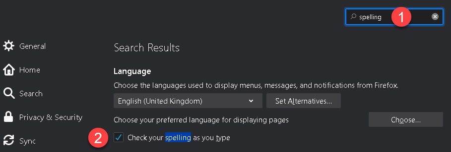 Spell check not working in Firefox?