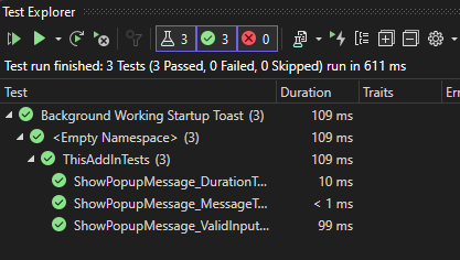 Image shows that all the test s now run successfully.