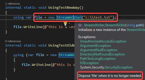 The way you use Using in C#8 is changing